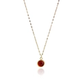 Collana minimalista in titanio placcato oro 18 carati con ciondolo di agata rossa - Agata rossa