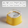 Gamelle anti-éclaboussures KIMPETS jaune avec bord transparent et disque flottant - Bol d'Eau Flottant (Grand) / Jaune/Blanc
