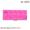 Pink silicone cake mold featuring floral lace borders and vintage relief patterns - 2# Combined Flowers / Pink