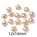 Perles CCB dorées en forme de cœur pour bijoux DIY, dimensions de 12x14mm - 6*8*4.2mm / Doré