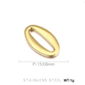 Colgante ovalado dorado número 0 de acero inoxidable para joyería DIY de 15x8mm - Dorado