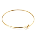 Minimalist gold stainless steel thin collar necklace with spherical clasp closure - Gold Choker
