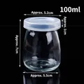 100ml clear glass pudding jar with plastic lid, height 7cm for Christmas desserts - 100ml Transparent Milk Bottle