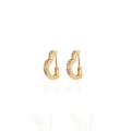 Elegant gold heart hoop earrings with cubic zirconia stones in a minimalist design - Small (15MM) / Gold