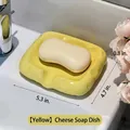 Portasapone creativo in ceramica gialla a forma di formaggio con fori di drenaggio casa - Formaggio / Giallo