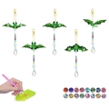 5-piece set of Halloween bat diamond painting keychains with green crystals and DIY tool kit - Green Bat Style