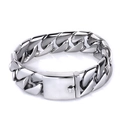Pulsera de cadena cubana de 20mm para hombre en plata pulida con cierre de caja seguro - 20cm / Plateado