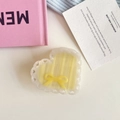 Gelb gestreifte Herz-Handyhalterung mit Schleife auf stilvollem, ästhetischem Hintergrund - Gelb 6.5cm