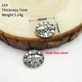 Detailed view of vintage silver elephant beads with measurements for DIY jewelry - 21# (Elephant Oval)