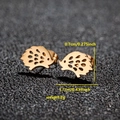 Polished gold stainless steel hedgehog stud earrings for women 1.1cm x 0.7cm - Hedgehog (069) / Rose Gold