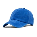 Classic washed denim blue baseball cap with retro distressed finish and curved brim - Adjustable Kids Size (52-55cm) / Blue