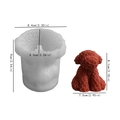 DIY rose textured puppy candle mold made of white liquid silicone with dimensions - Rose Dog