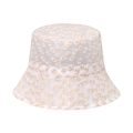 Breathable mesh daisy bucket hat for women with floral embroidery and sun protection - 58cm / Pink