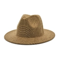 Cappello Fedora classico in lana a scacchi marroni da donna con design retrò britannico chic - M(56-58cm) / Quadri Cachi