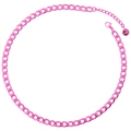 Pink electroplated stainless steel Cuban link chain necklace in vibrant hip hop style - Rose Red
