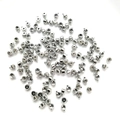 Gepolijste zilveren metalen kralen met middengaten voor DIY sieraden maken - 3.2mm / Witgoud