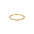 Minimalist S925 sterling silver thin ring with eternity band cubic zirconia in gold - US 7 / 18K Gold