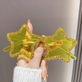 Yellow star-shaped party sunglasses with glittering gold rhinestones for women - Yellow