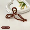 11cm coffee-colored bow claw clip with clear acrylic base and jelly-like finish - Brown Coffee