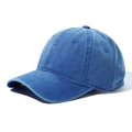 Gorra de béisbol clásica de algodón lavado azul con acabado vintage y visera curva - Ajustable / Azul Real