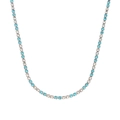 Necklace / 3mm / Light Blue & White