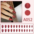 Set unghie finte a mandorla rosso scuro con glitter e finitura opaca scintillante - A052 Rosso Perlato Opaco (A052)