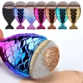Pinceau maquillage queue de sirène avec manche dégradé bleu-violet et poils denses - Les Gros Poissons Sont Expédiés De Manière Aléatoire.