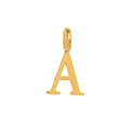 Polished 18k gold plated titanium steel letter A pendant with minimalist round bail - Gold A