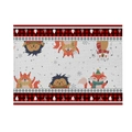Christmas placemat with buffalo plaid borders and cute forest animal illustrations - CD27-31 (Fox Hedgehog Bear)