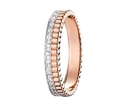 Classic two-tone ring with sparkling diamonds and ribbed 18K rose gold band - US 6 / Style 1