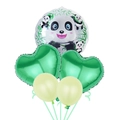 Panda and bamboo foil balloon set with green heart balloons for birthday party decor - Green Bear Set 1