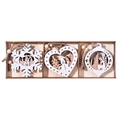 Laser-cut double-layer white wooden Christmas ornaments set with snowflake and heart shapes - Style A 9pcs/box