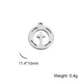 Pendentif croix évidée en argent et acier inoxydable pour bijoux, 11,4x10 mm - Croix de Cercle / Couleur Acier