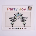 Iridescent face gems and black rivets adhesive jewels for festival makeup stickers - HF-084 Holographic Rivet
