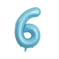 Light blue gradient 40-inch number 6 foil balloon for birthday party decorations - Number 6 / Blue