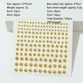 165pcs golden metallic half-round rivet stickers in 3/4/5/6mm sizes for nail art - Gold Plated (Gold) / 165pcs (3/4/5/6mm)