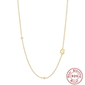 925 sterling silver necklace with a gold-plated letter G pendant and small diamonds - Gold-G
