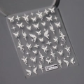 5D embossed white butterfly and star nail art stickers with 3D texture TS-3343 - White 5D Embossed Butterfly (TS-3343)