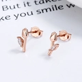 Eleganti orecchini a lobo a tulipano in argento 925 placcati oro rosa con zirconi - Oro rosa