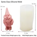 Detailed size specifications for Christmas gnome silicone mold with dimensions and weight - Santa Claus II 238g