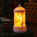 Close-up of a warm LED Christmas lantern featuring a festive snowman illustration. - White Snowman