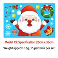 Christmas window stickers set with Santa and reindeer motifs, 20x30cm double-sided decals - Model 19 Classic Santa