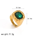 Vintage roestvrijstalen ring met smaragdsteen, breedte 20,2 mm en gewicht 9,3 g - Smaragd Edelsteen Stijl (TR4371-GN)