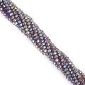 Faceted purple iridescent 3mm glass crystal wheel beads for DIY jewelry making - 3mm (Approx 120pcs) / Dark Violet AB