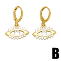 Golden Evil Eye hoop earrings with clear crystal stones and sparkling zircon details - Evil Eye Style (B)