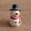 Miniature snowman resin figurine with blue hat and red scarf for Christmas, 5cm height - Snowman with Hat