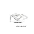 Titanium steel open heart ring in silver finish with precise dimensions and weight - TYR0366 / Silver Hollow Heart