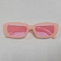 Pink Y2K retro rectangle sunglasses with premium matte finish for a vintage trendy look - C26 Jelly Pink