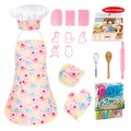 17-piece pink kids chef baking set with apron, hat, and tools in a gift box - Pink Elephant 17 Pcs (WQ5186-2A)