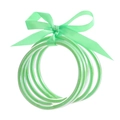 Set di bracciali flessibili con glitter verdi e un fiocco decorativo in raso menta - Set di braccialetti glitter verde con fiocco (30040)